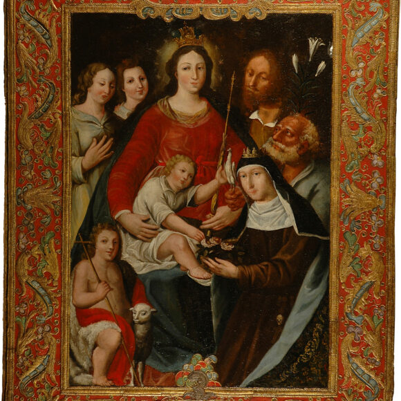 Sagrada Familia con San Juanito, Santa Rosa de Lima y ángeles